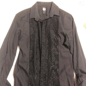 Mens lace button up